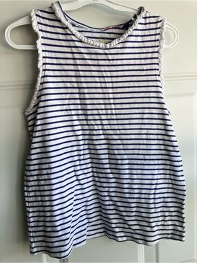 Mini Boden navy white tank top size 7 8